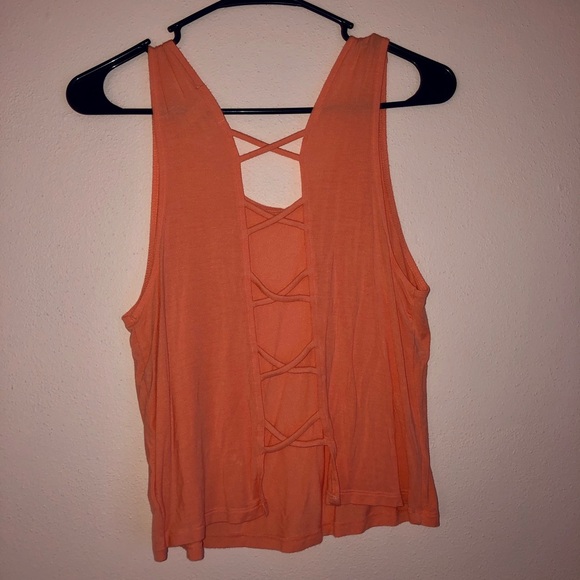Salmon Tank Top With Cute Back From Pink X SMALL - Picture 3 of 4